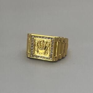 Y2K Vintage Gold Rolex Ring Unisex Size 8 2000s Jewelry Brand New